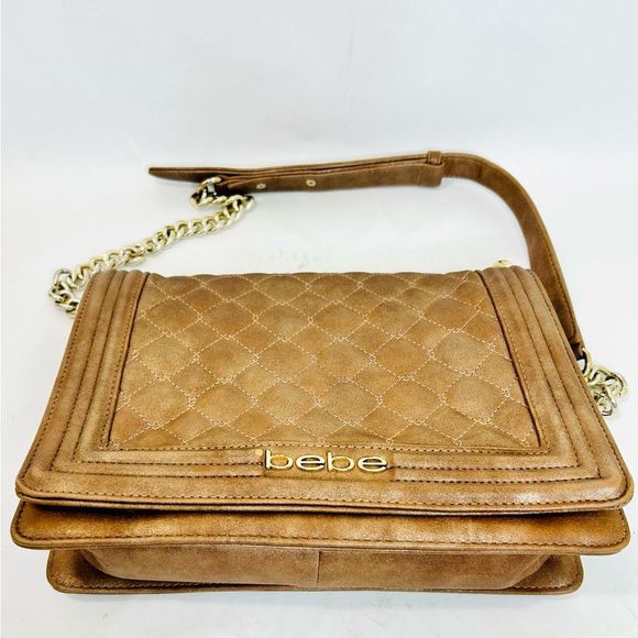 Bebe Brown Quilted Chain Strap Bag - Picture 2 of 14